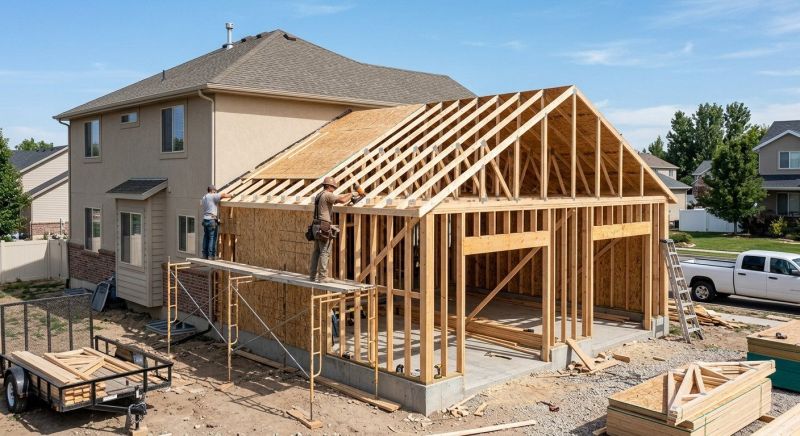 Attached Garage Construction in Katy, TX