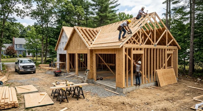 Two Story Garage Construction in Houston, TX